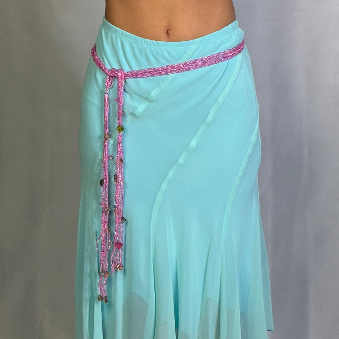 Pink Bloom Beaded Belt