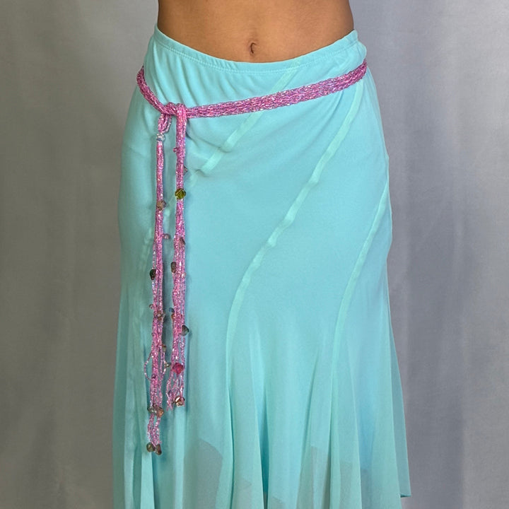Pink Bloom Beaded Belt