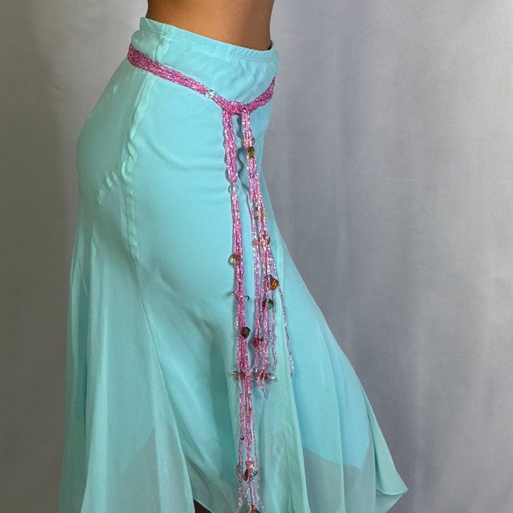 Pink Bloom Beaded Belt