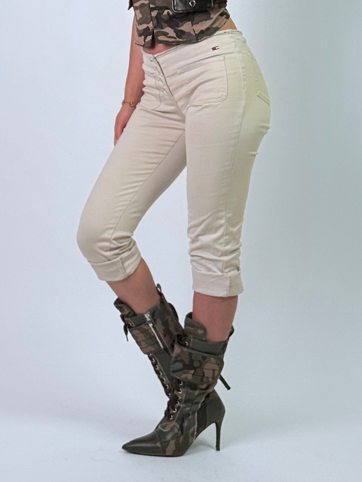 Camo Mid-Calf High Heel Stiletto Bootie