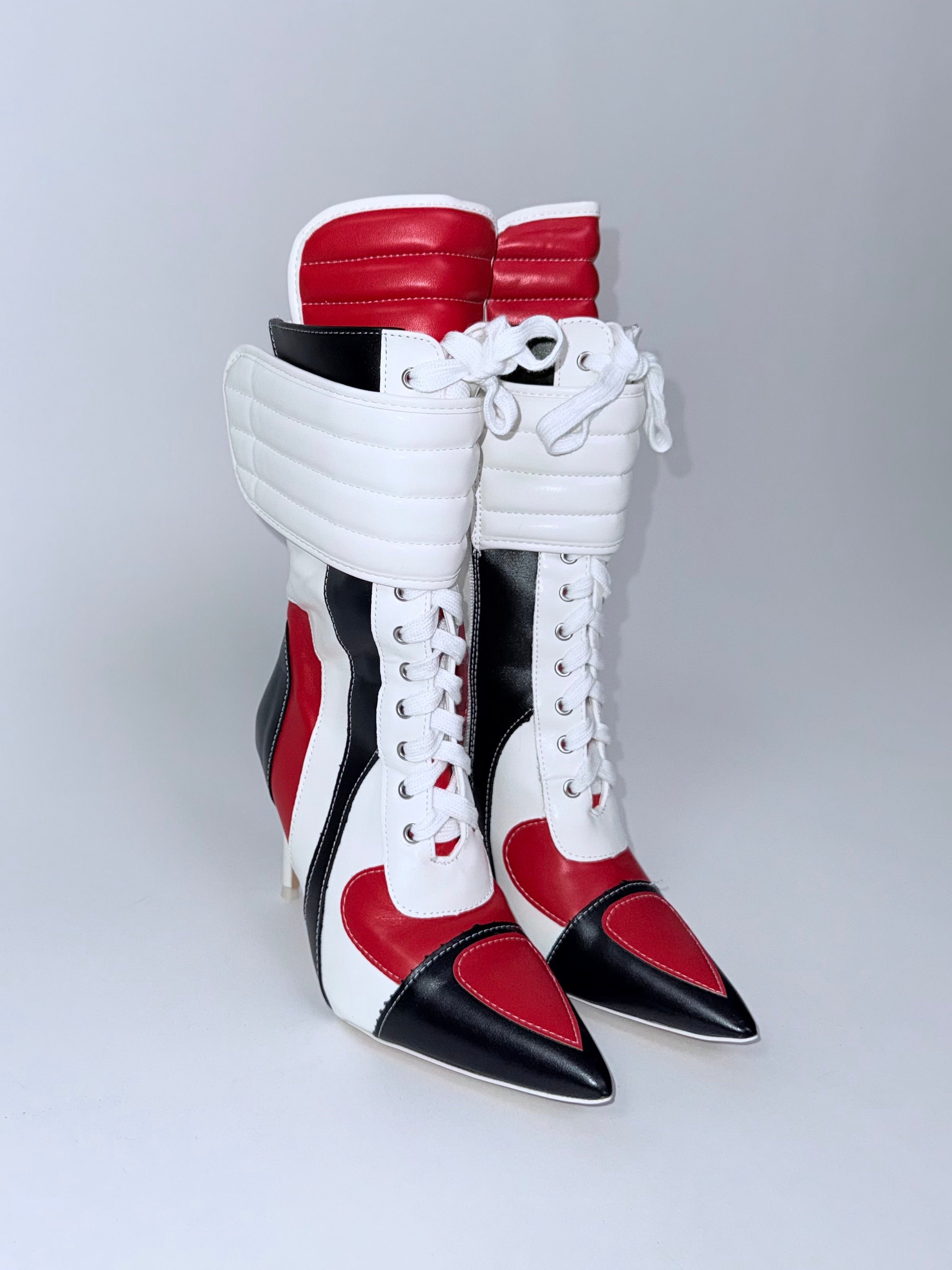 Moto Mid-Calf High Heel Stiletto Bootie